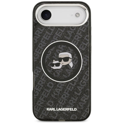 MagSafe cover til Apple iPhone 17 Air, Karl Lagerfeld, IML Glitter Karl & Choupette's Heads, Sort