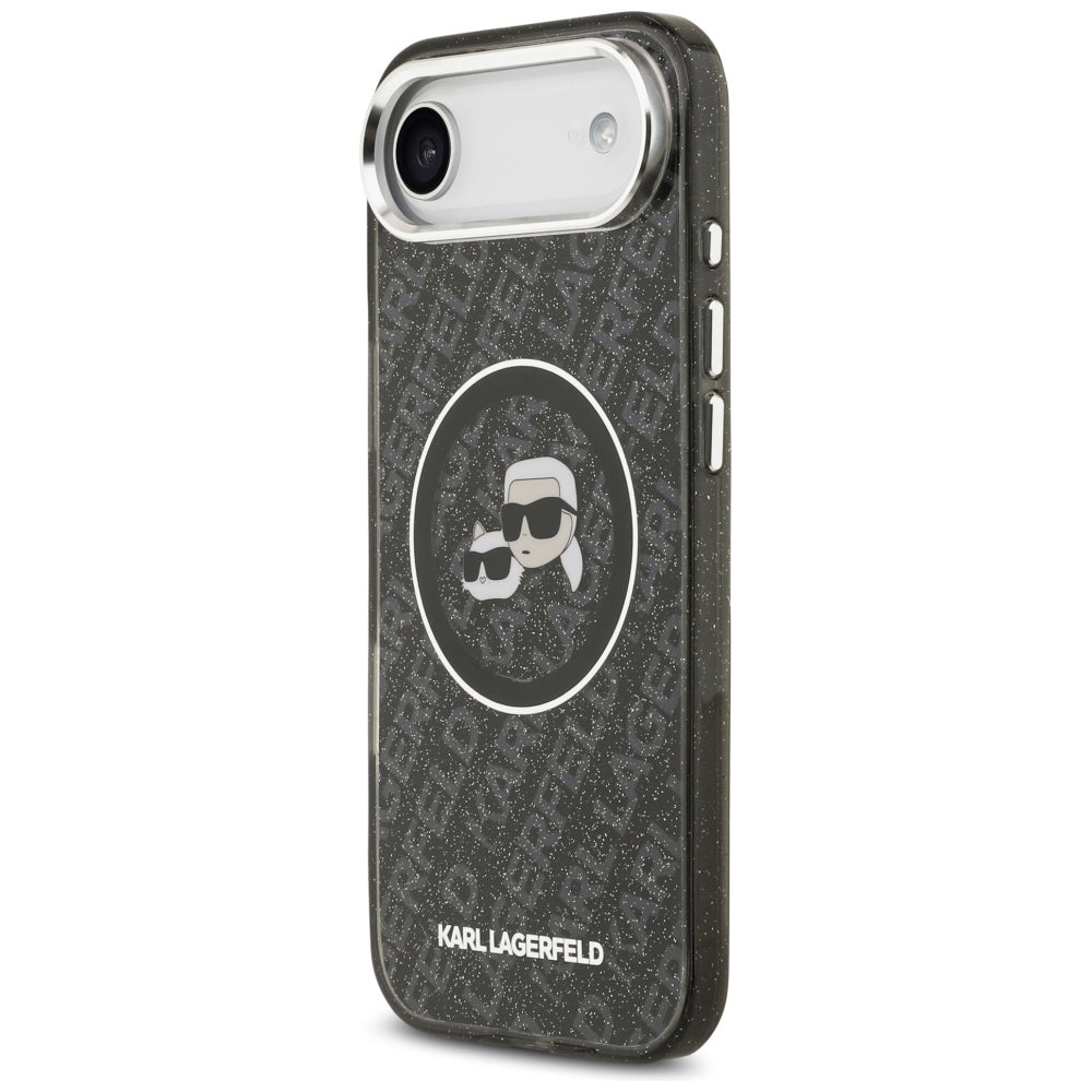 MagSafe cover til Apple iPhone 17 Air, Karl Lagerfeld, IML Glitter Karl & Choupette's Heads, Sort