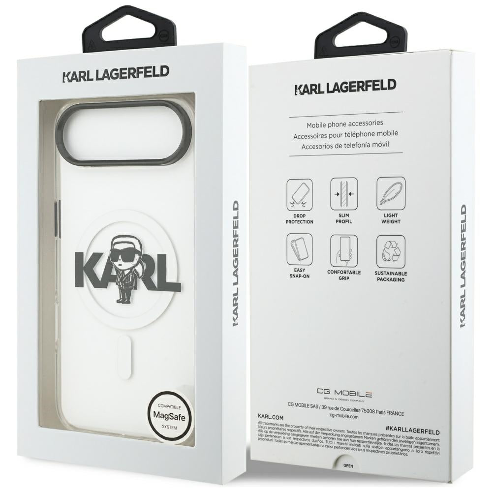 MagSafe cover til Apple iPhone 17 Air, Karl Lagerfeld, IML Sketch Logo Karl, Gennemsigtig