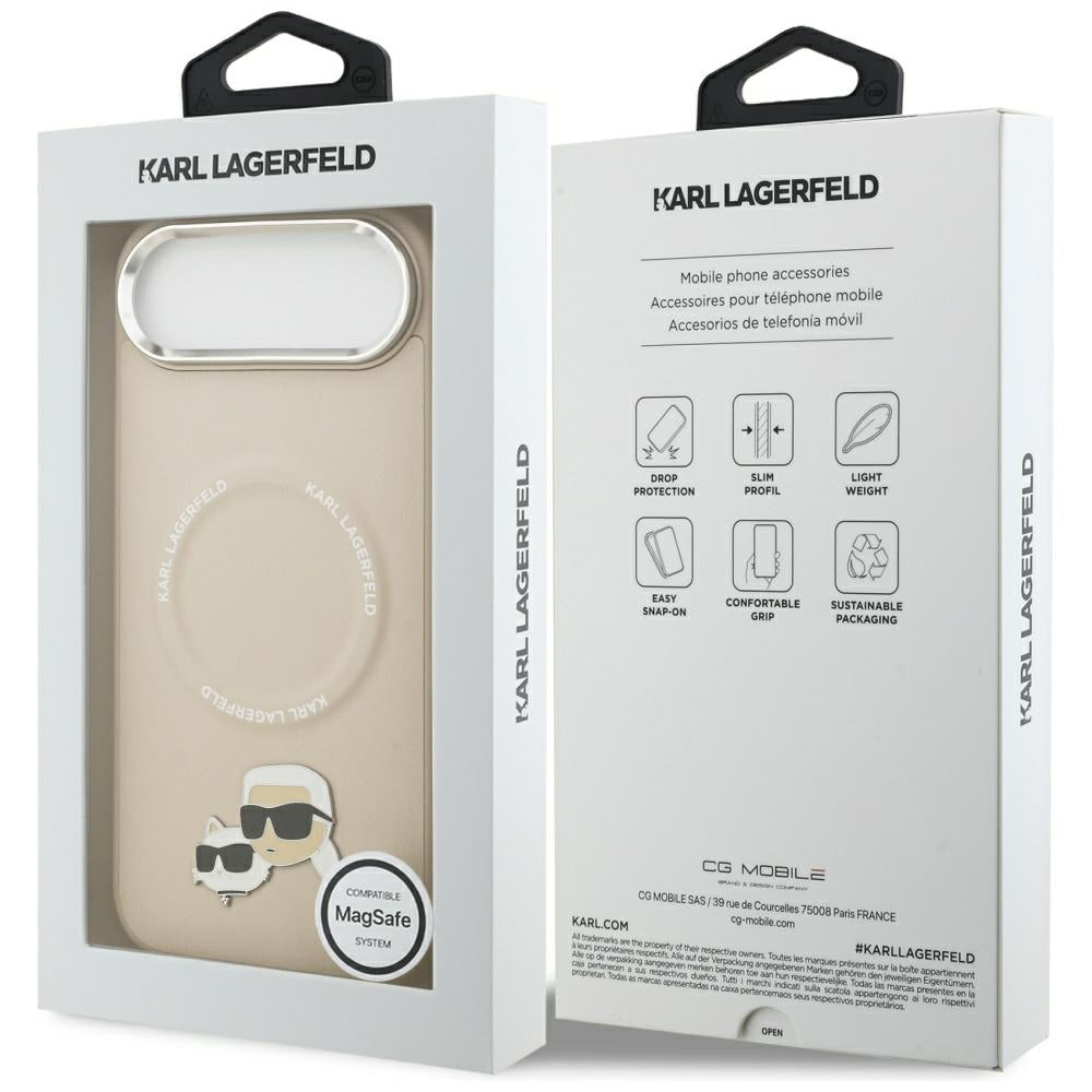 MagSafe cover til Apple iPhone 17 Air, Karl Lagerfeld, Karl & Choupette Pins, Beige