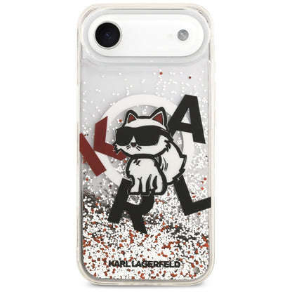 MagSafe cover til Apple iPhone 17 Air, Karl Lagerfeld, Liquid Glitter Choupette Logo, Transparent