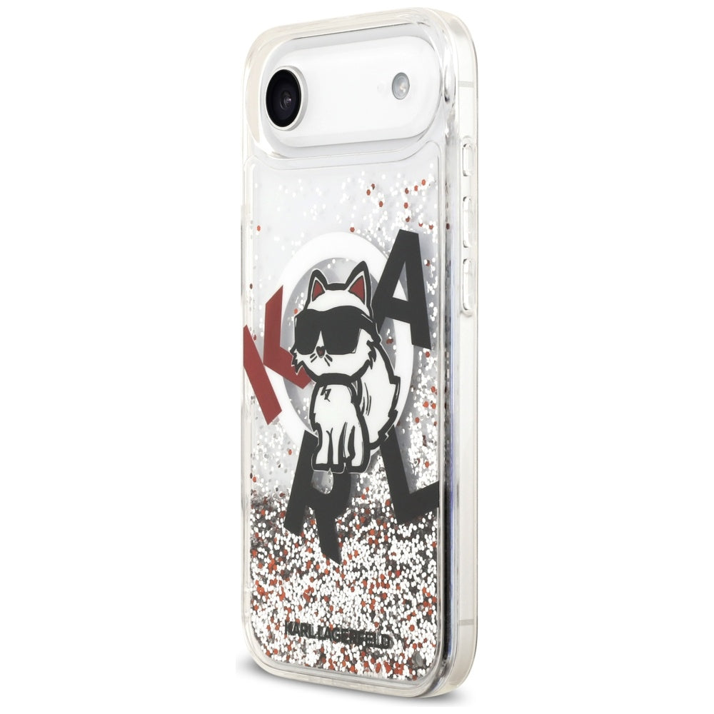 MagSafe cover til Apple iPhone 17 Air, Karl Lagerfeld, Liquid Glitter Choupette Logo, Transparent