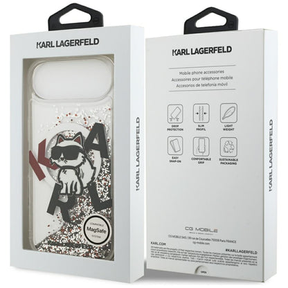 MagSafe cover til Apple iPhone 17 Air, Karl Lagerfeld, Liquid Glitter Choupette Logo, Transparent