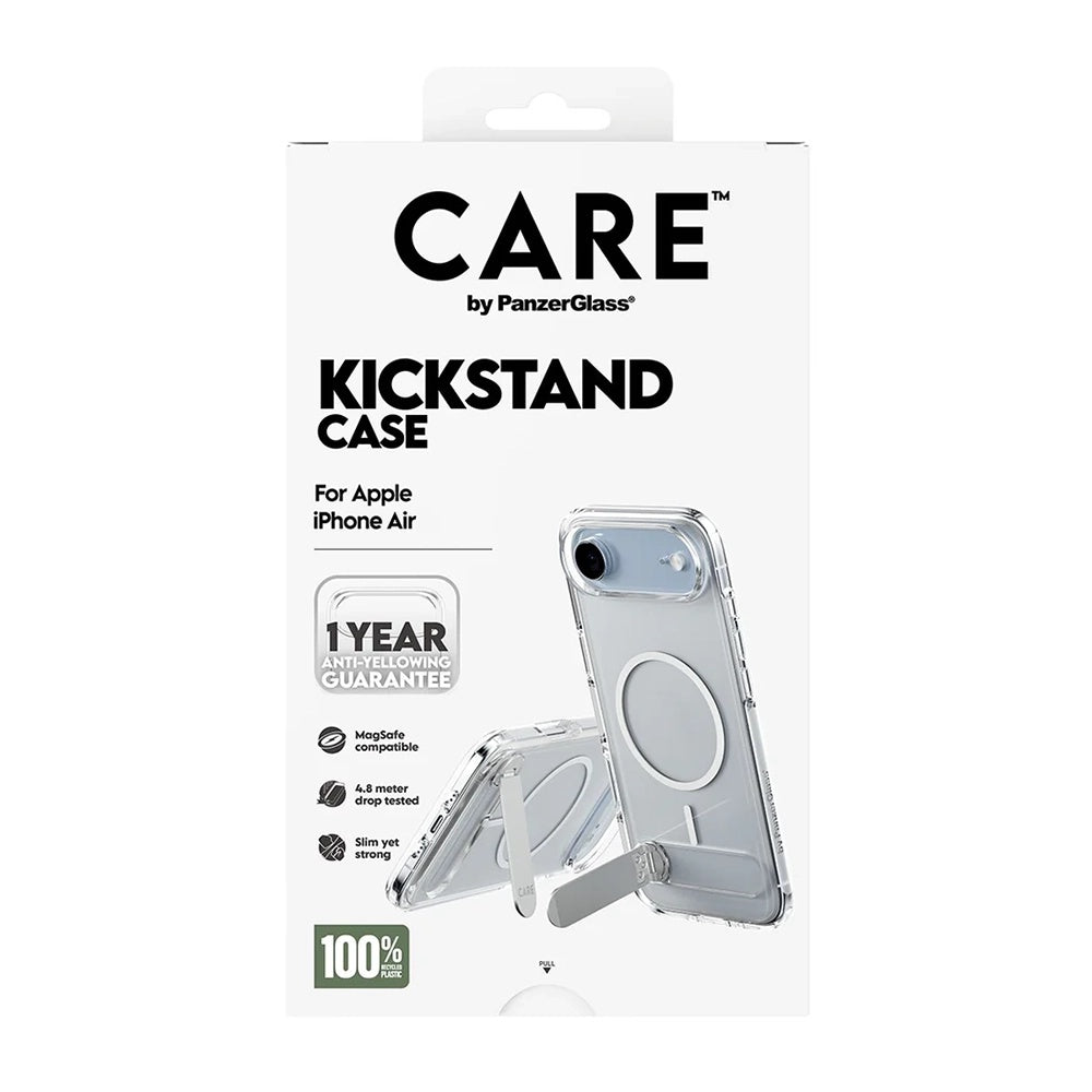 MagSafe Case for Apple iPhone 17 Air, PanzerGlass, Kickstand Care Feature, Transparent