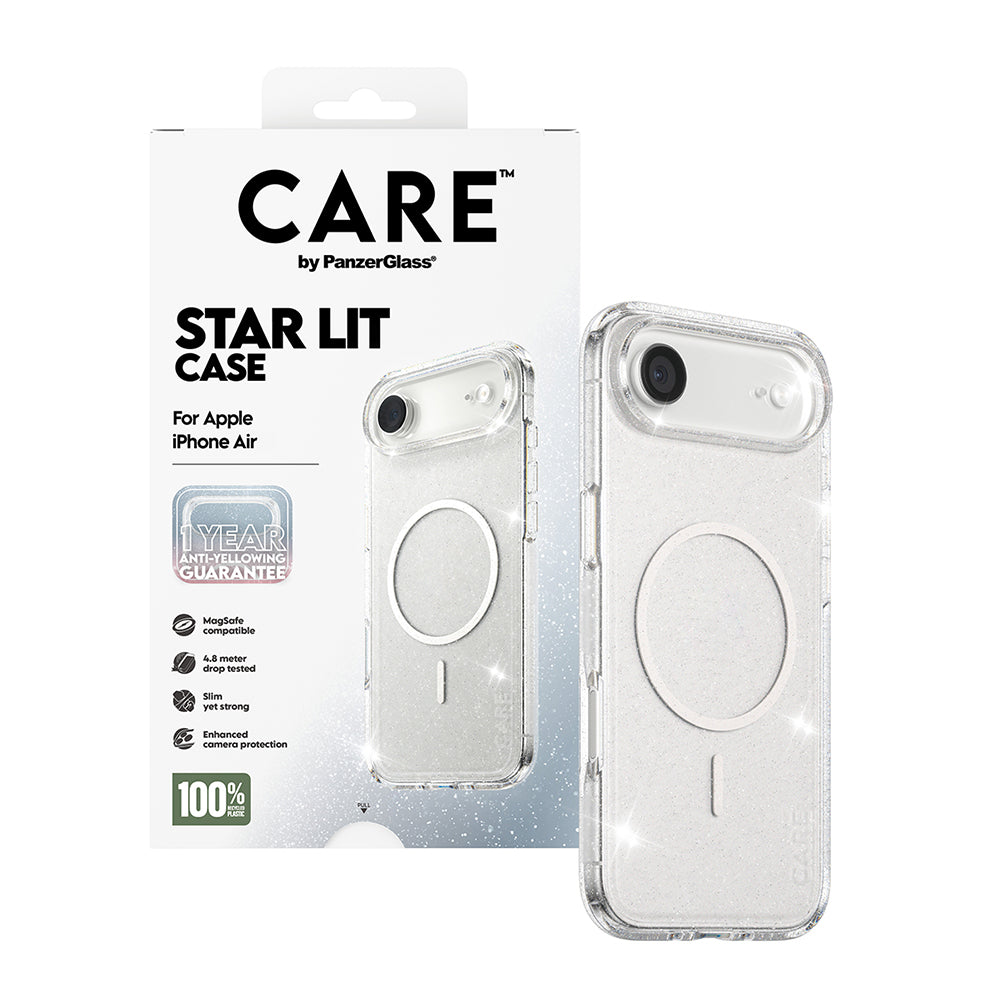 MagSafe cover til Apple iPhone 17 Air, PanzerGlass, Care Urban Explorer Star Lit, Transparent Hvid