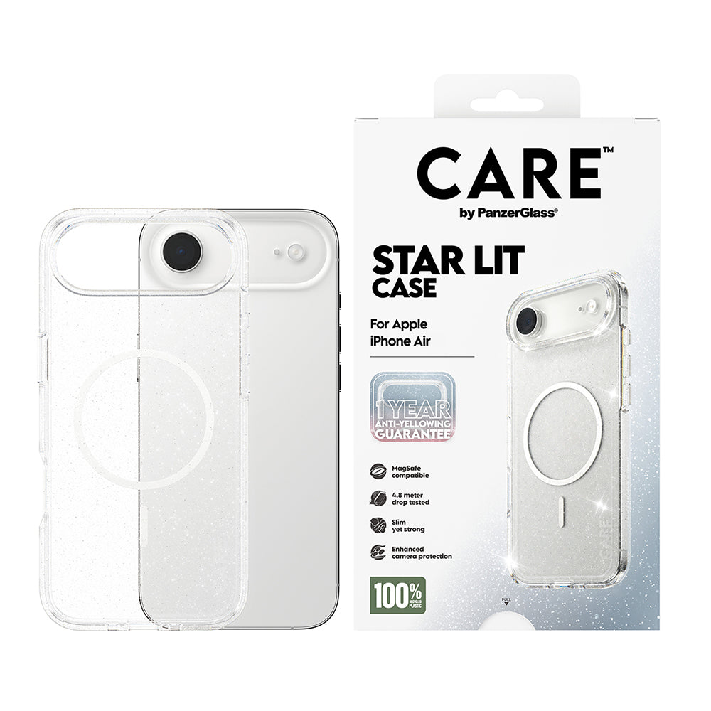 MagSafe cover til Apple iPhone 17 Air, PanzerGlass, Care Urban Explorer Star Lit, Transparent Hvid
