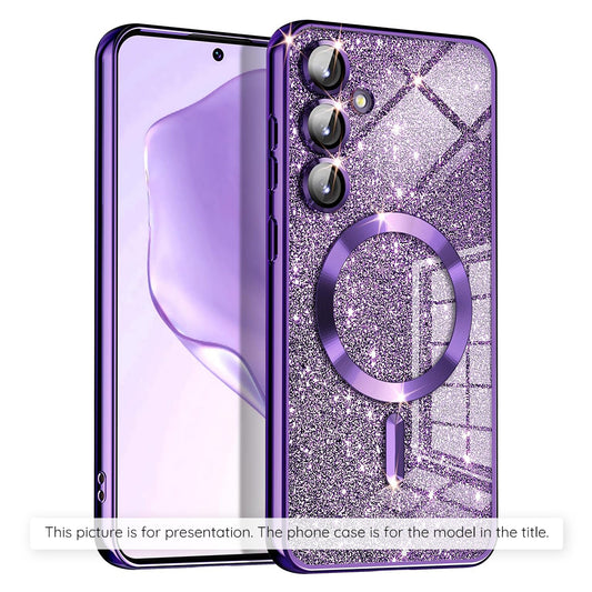 MagSafe cover til Apple iPhone 17 Air, Techsuit, Luxury Glitter, Mørk Lilla