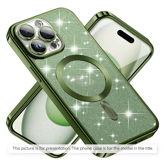 MagSafe cover til Apple iPhone 17 Air, Techsuit, Luxury Glitter, Mørkegrøn