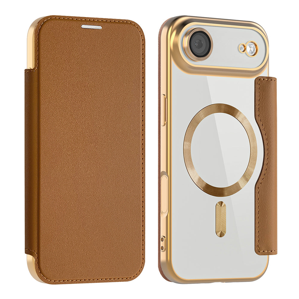MagSafe cover til Apple iPhone 17 Air, Techsuit, SmartMag Book, Brun