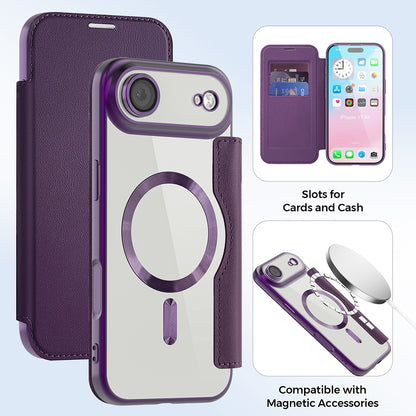 MagSafe Cover til Apple iPhone 17 Air, Techsuit, SmartMag Book, Lilla