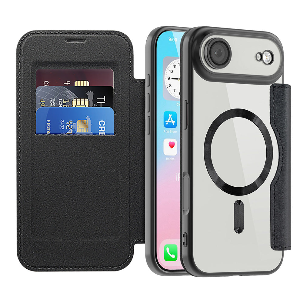 MagSafe cover til Apple iPhone 17 Air, Techsuit, SmartMag Book, Sort