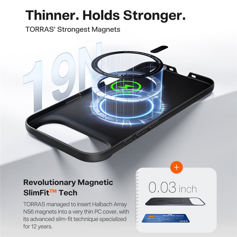 MagSafe cover til Apple iPhone 17 Air, Torras, SlimFit, Sort