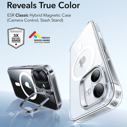 MagSafe cover til Apple iPhone 17, ESR, Classic Hybrid Kickstand, Transparent