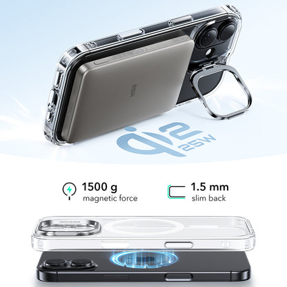 MagSafe cover til Apple iPhone 17, ESR, Classic Hybrid Kickstand, Transparent