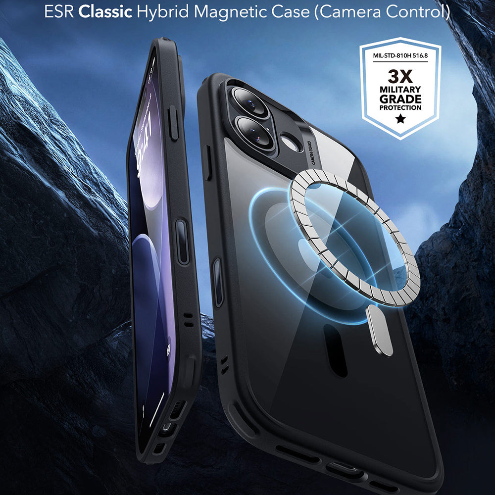 MagSafe cover til Apple iPhone 17, ESR, Classic Hybrid, Sort Transparent
