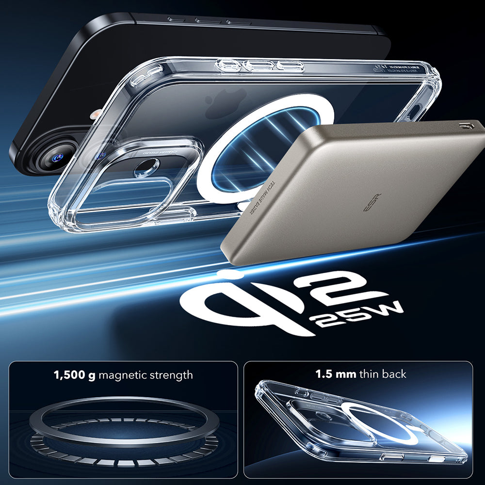 MagSafe cover til Apple iPhone 17, ESR, Classic Hybrid, Transparent