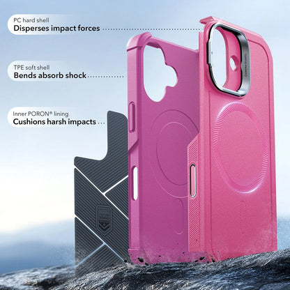 MagSafe cover til Apple iPhone 17, ESR, Cyber Armor Kickstand, Pink