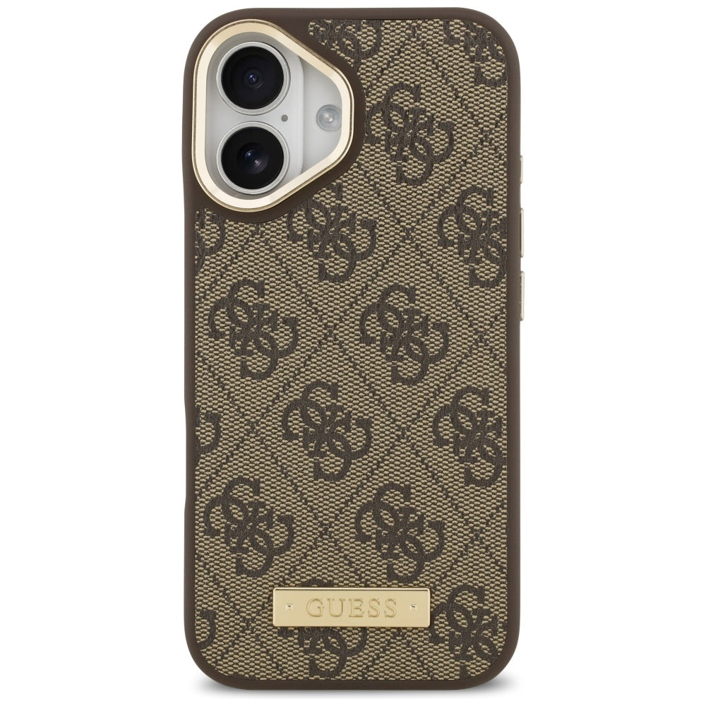 MagSafe cover til Apple iPhone 17, Guess, 4G Logo Plate, Brun