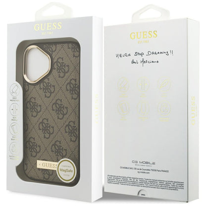 MagSafe cover til Apple iPhone 17, Guess, 4G Logo Plate, Brun