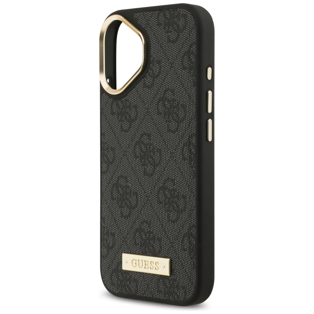 MagSafe-etui til Apple iPhone 17, Guess, 4G Logo Plate, Sort