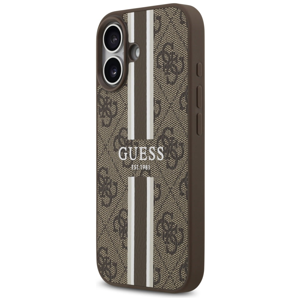 MagSafe cover til Apple iPhone 17, Guess, 4G Printed Stripes, Brun