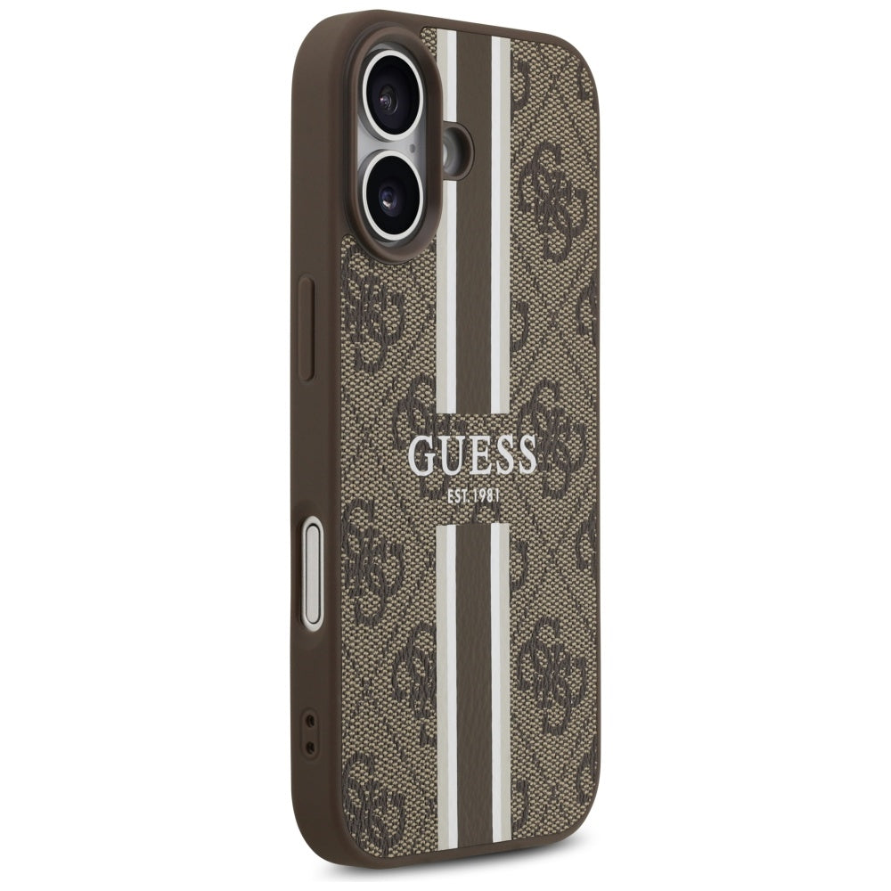 MagSafe cover til Apple iPhone 17, Guess, 4G Printed Stripes, Brun