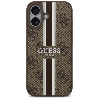 MagSafe cover til Apple iPhone 17, Guess, 4G Printed Stripes, Brun