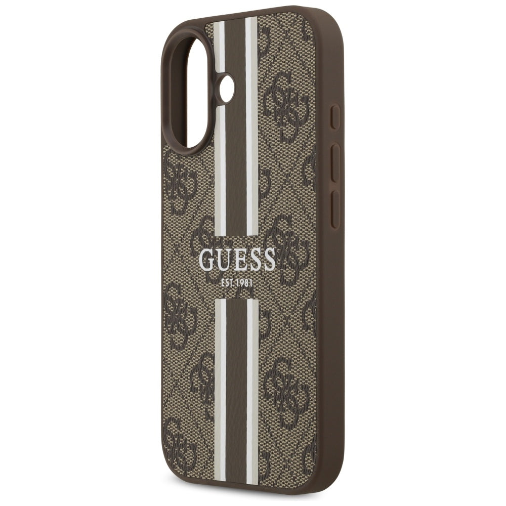 MagSafe cover til Apple iPhone 17, Guess, 4G Printed Stripes, Brun