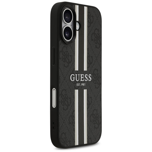 MagSafe cover til Apple iPhone 17, Guess, 4G Printed Stripes, Sort