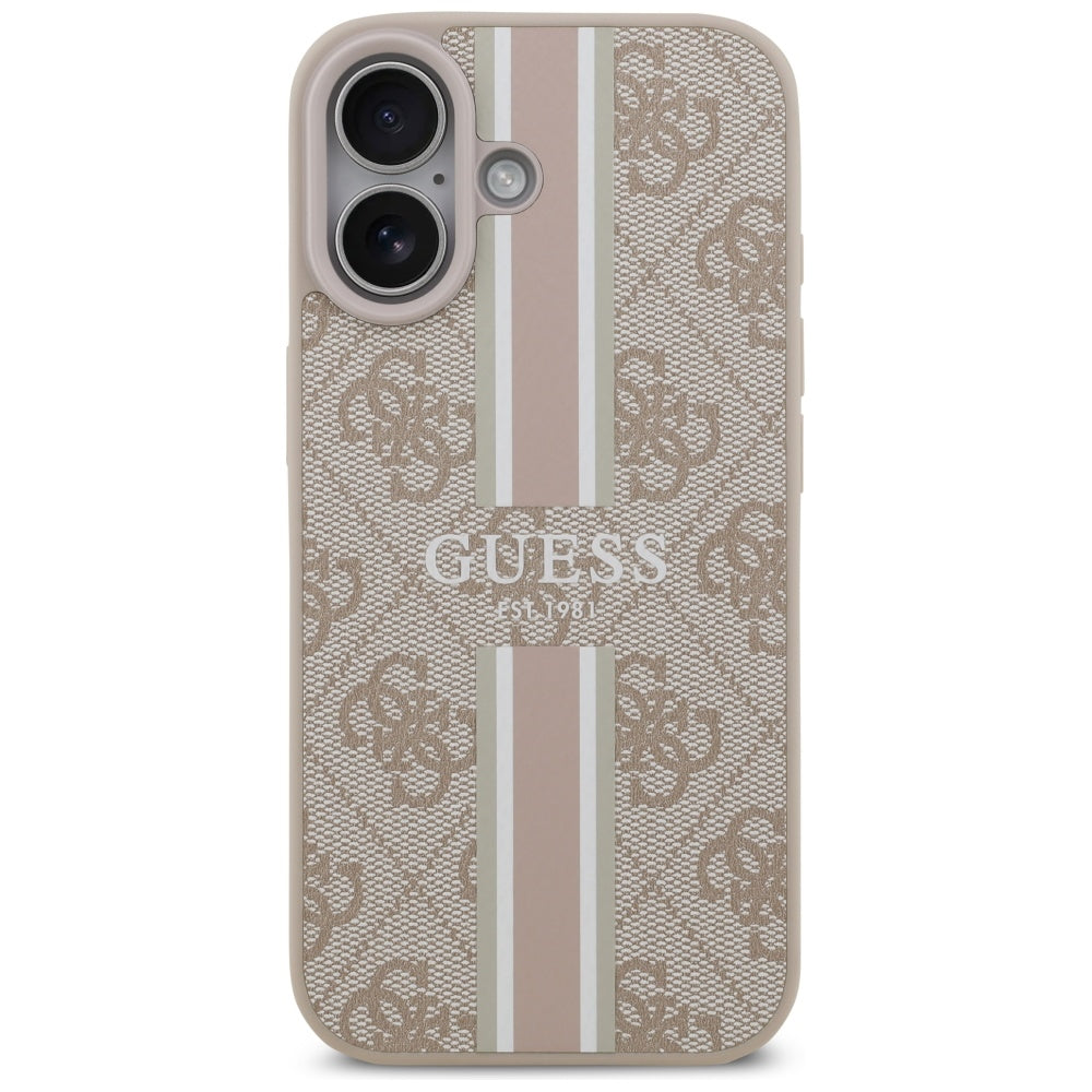 MagSafe cover til Apple iPhone 17, Guess, 4G Printed Stripes, Pink