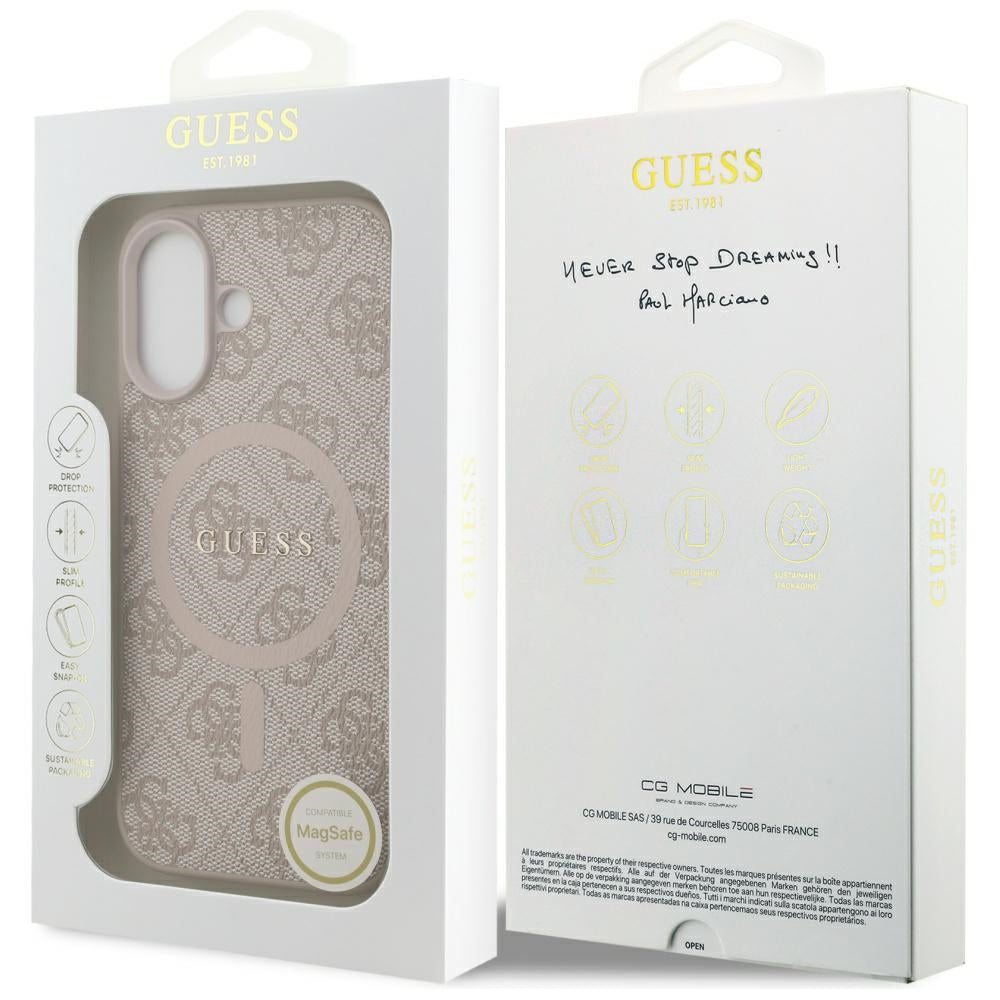 MagSafe cover til Apple iPhone 17, Guess, 4G Ring Classic Logo, Pink