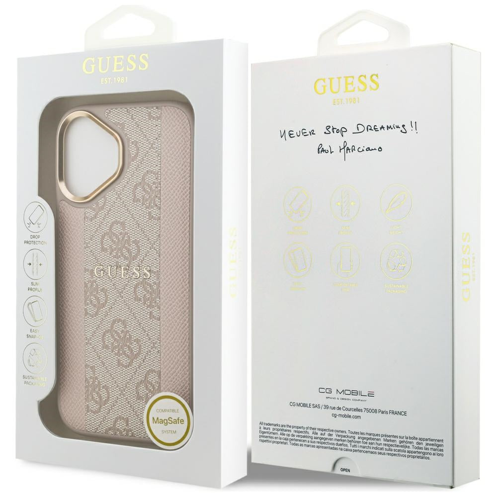 MagSafe cover til Apple iPhone 17, Guess, 4G Stripe, Pink