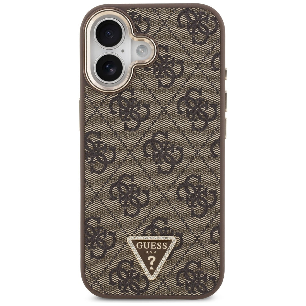 MagSafe cover til Apple iPhone 17, Guess, 4G Triangle Logo, Gylden Brun