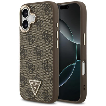 MagSafe cover til Apple iPhone 17, Guess, 4G Triangle Logo, Gylden Brun