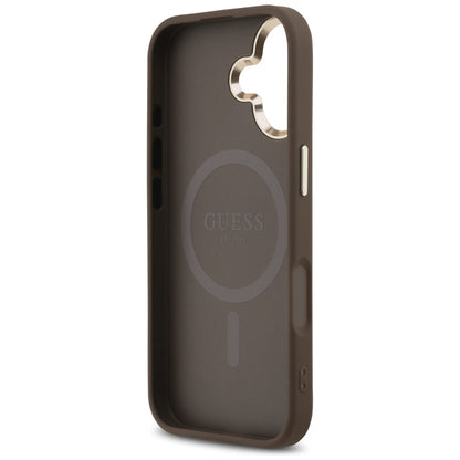 MagSafe cover til Apple iPhone 17, Guess, 4G Triangle Logo, Gylden Brun