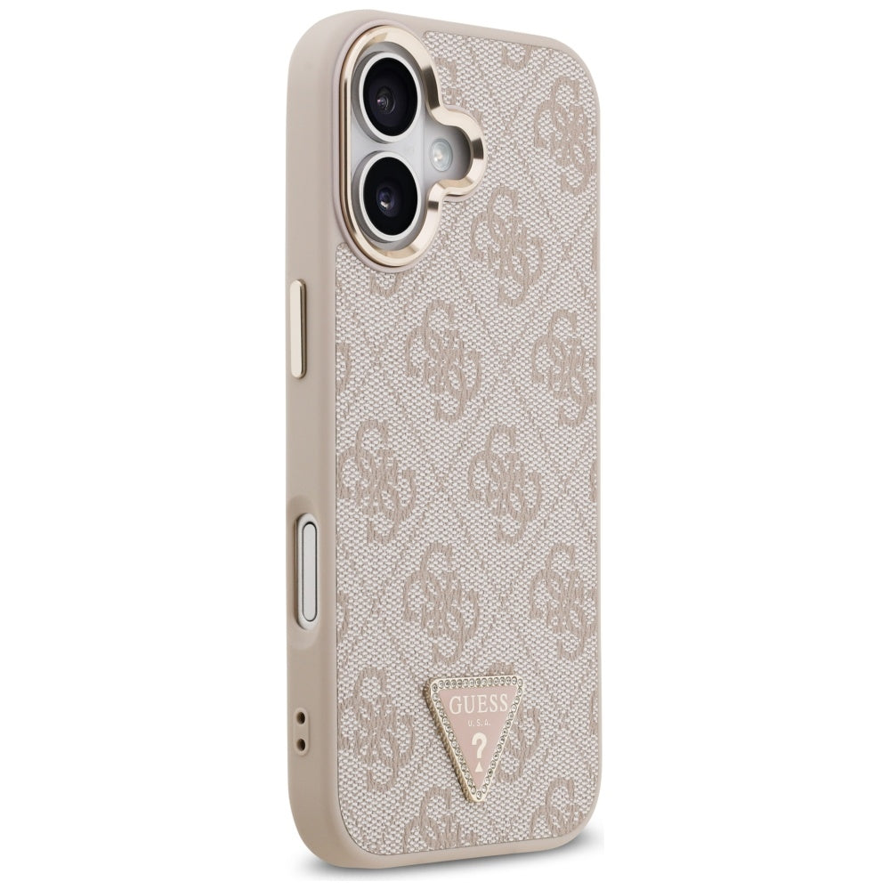 MagSafe cover til Apple iPhone 17, Guess, 4G Triangle Logo, Gylden Rosa