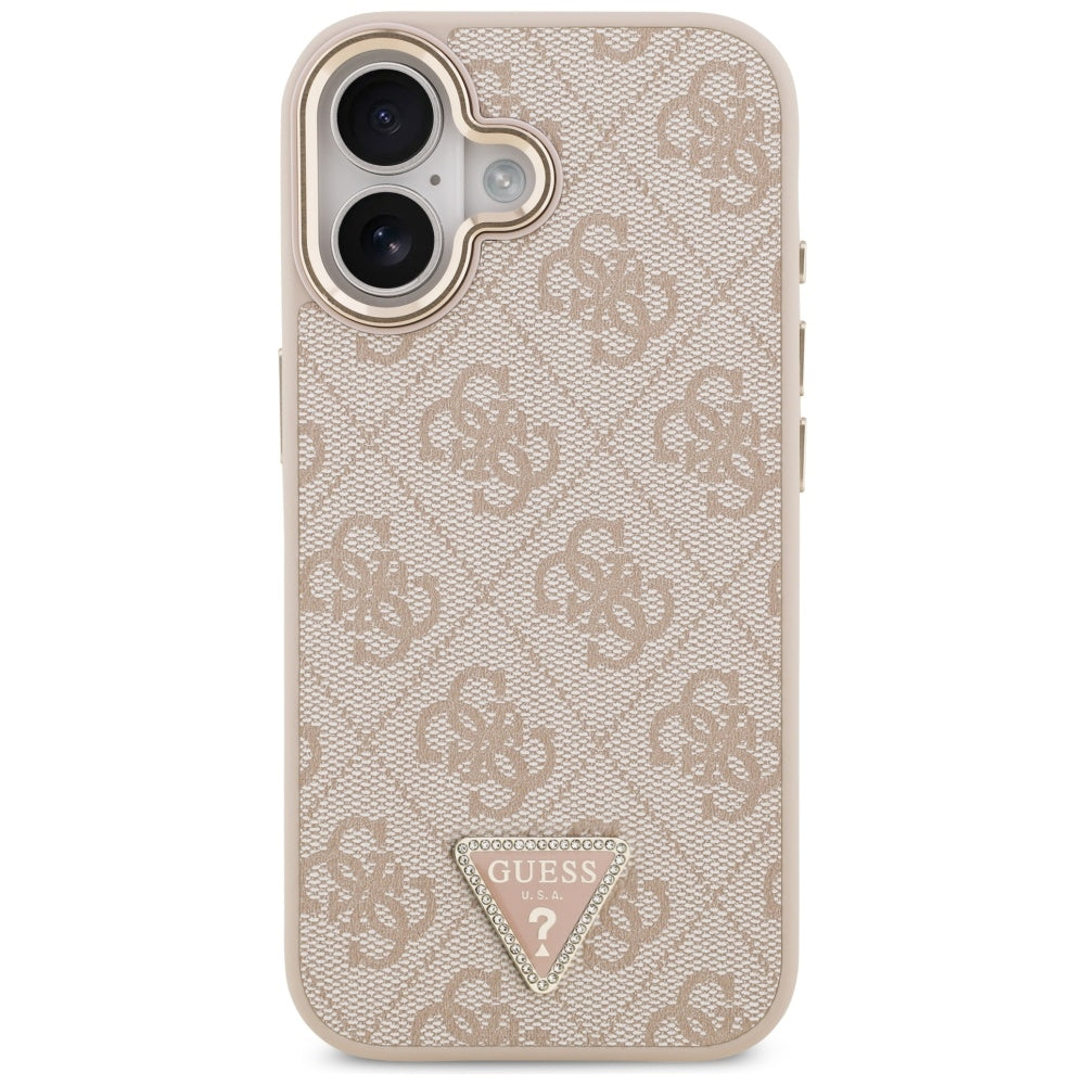 MagSafe cover til Apple iPhone 17, Guess, 4G Triangle Logo, Gylden Rosa