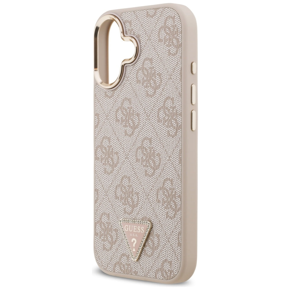 MagSafe cover til Apple iPhone 17, Guess, 4G Triangle Logo, Gylden Rosa