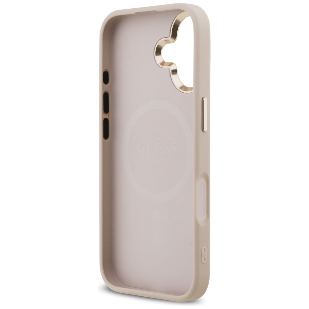 MagSafe cover til Apple iPhone 17, Guess, 4G Triangle Logo, Gylden Rosa