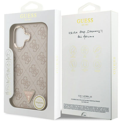 MagSafe cover til Apple iPhone 17, Guess, 4G Triangle Logo, Gylden Rosa
