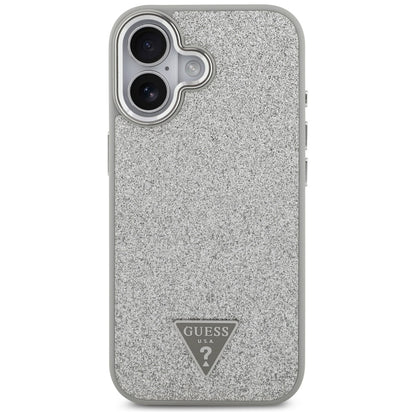 MagSafe cover til Apple iPhone 17, Guess, Glitter Triangle Logo, Sølvfarvet
