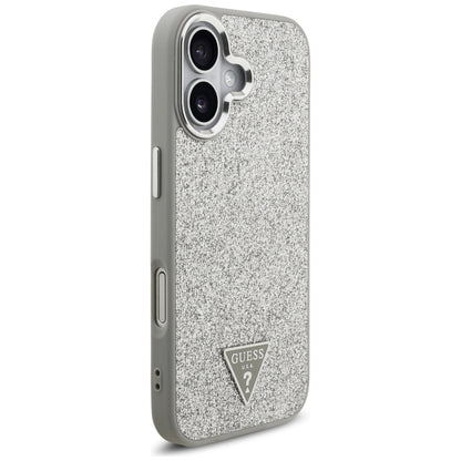 MagSafe cover til Apple iPhone 17, Guess, Glitter Triangle Logo, Sølvfarvet