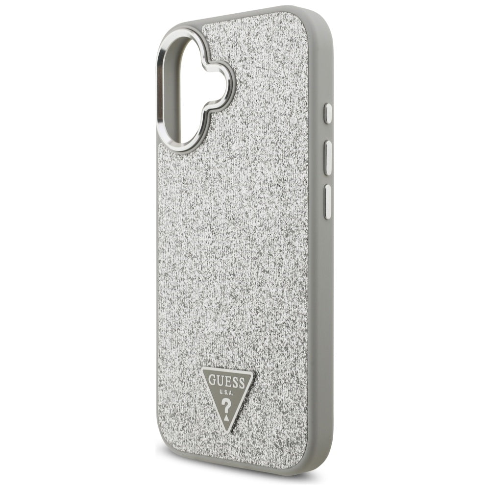 MagSafe cover til Apple iPhone 17, Guess, Glitter Triangle Logo, Sølvfarvet