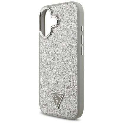 MagSafe cover til Apple iPhone 17, Guess, Glitter Triangle Logo, Sølvfarvet