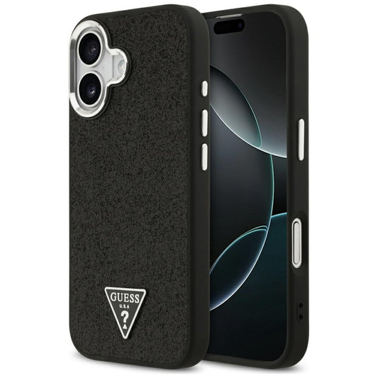 MagSafe cover til Apple iPhone 17, Guess, Glitter Triangle Logo, Sort