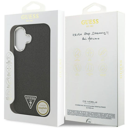 MagSafe cover til Apple iPhone 17, Guess, Glitter Triangle Logo, Sort