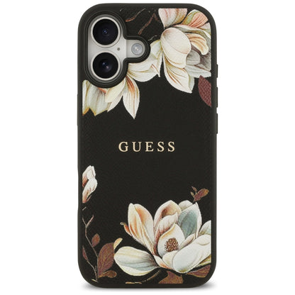 MagSafe Case for Apple iPhone 17, Guess, Grained Flowers, Black