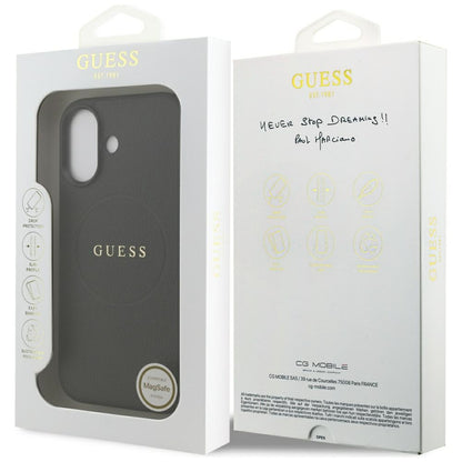 MagSafe cover til Apple iPhone 17, Guess, Grained Gold Ring, Sort