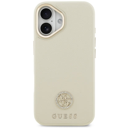 MagSafe cover til Apple iPhone 17, Guess, Grained Strass Logo, Beige