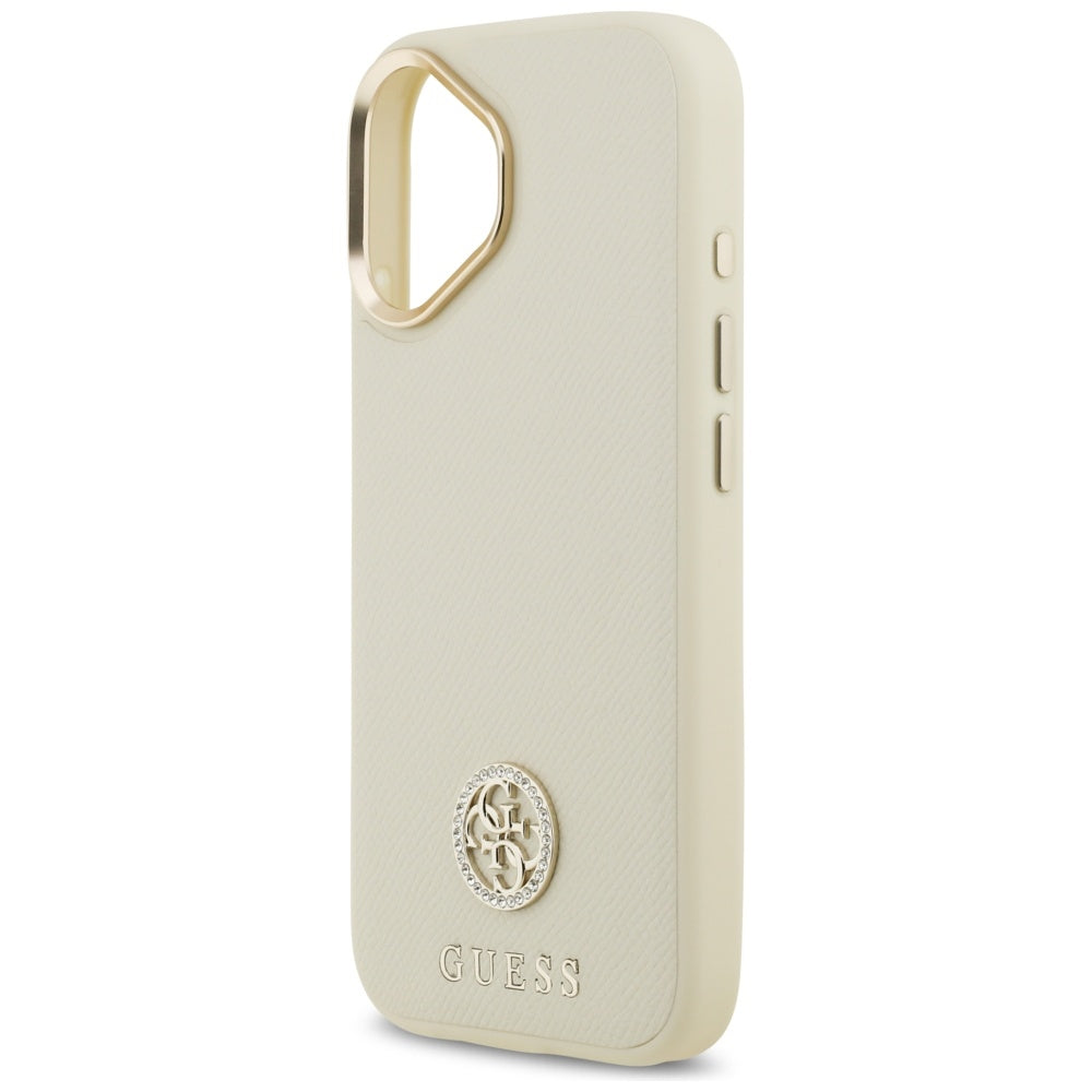 MagSafe cover til Apple iPhone 17, Guess, Grained Strass Logo, Beige